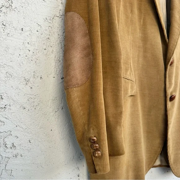 Vintage Farah Western Corduroy Sport Coat with Elbow Patches Camel Blazer, 42